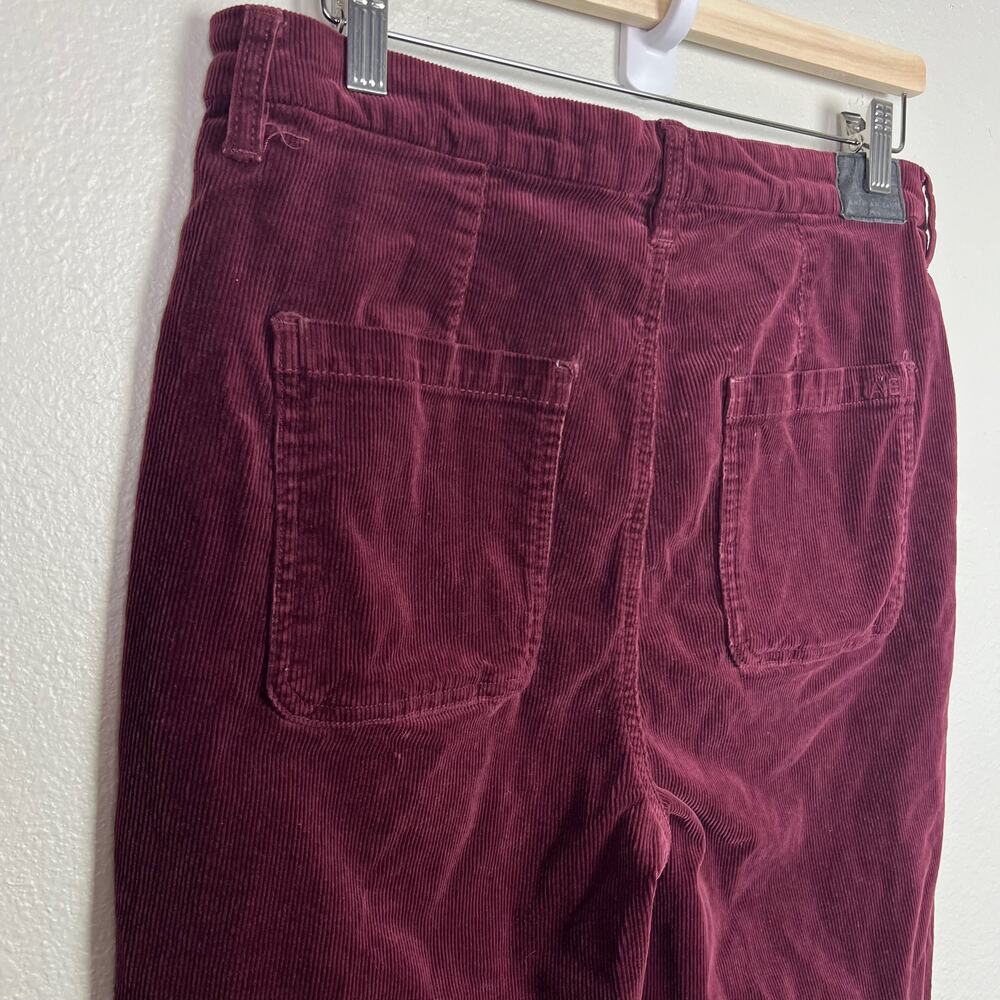 American Eagle Sz 12 X-Short Maroon Corduroy Curvy Hi-Rise Jegging Button Fly - Picture 6 of 10
